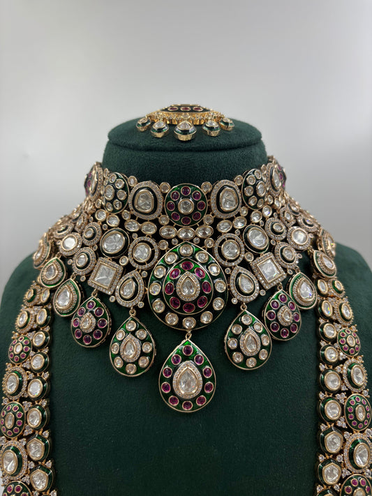 Zarqa Semi Bridal Ensemble Premium Kundan