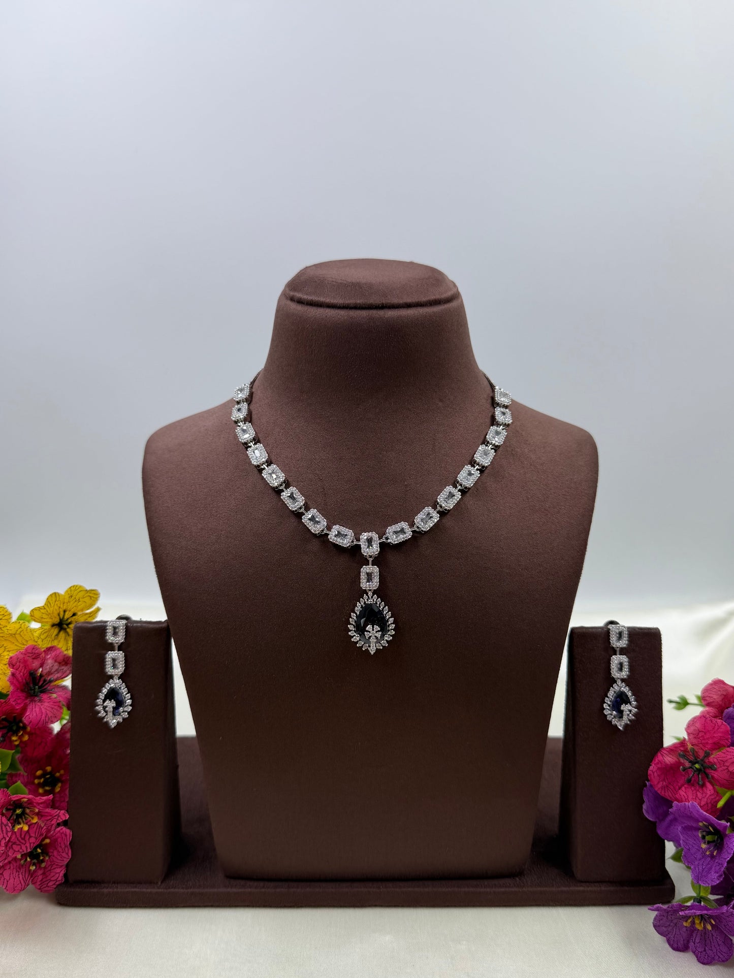 Suvarna Delicate American Diamond Necklace 
