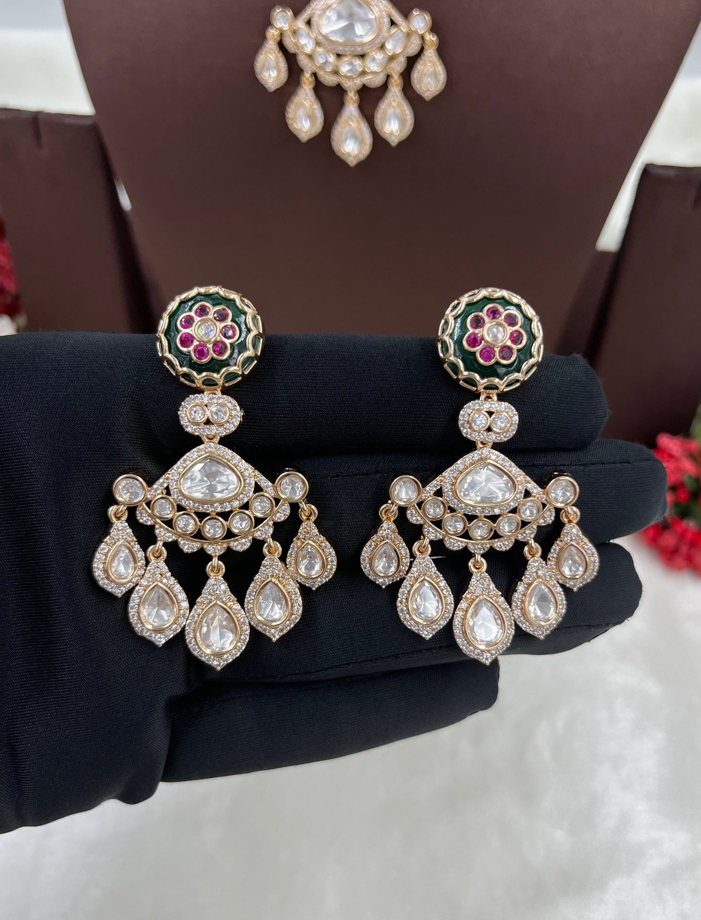 Samiksha Double Meena Kari Moissanite Necklace.