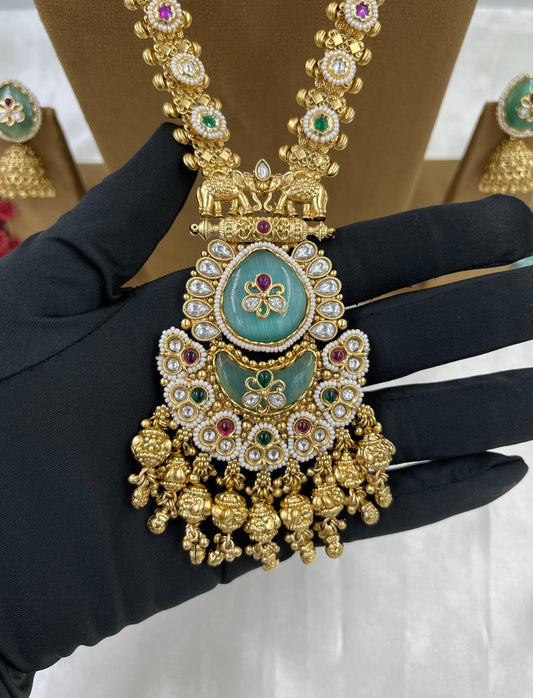 Peacock Varnam Haar Long Necklace