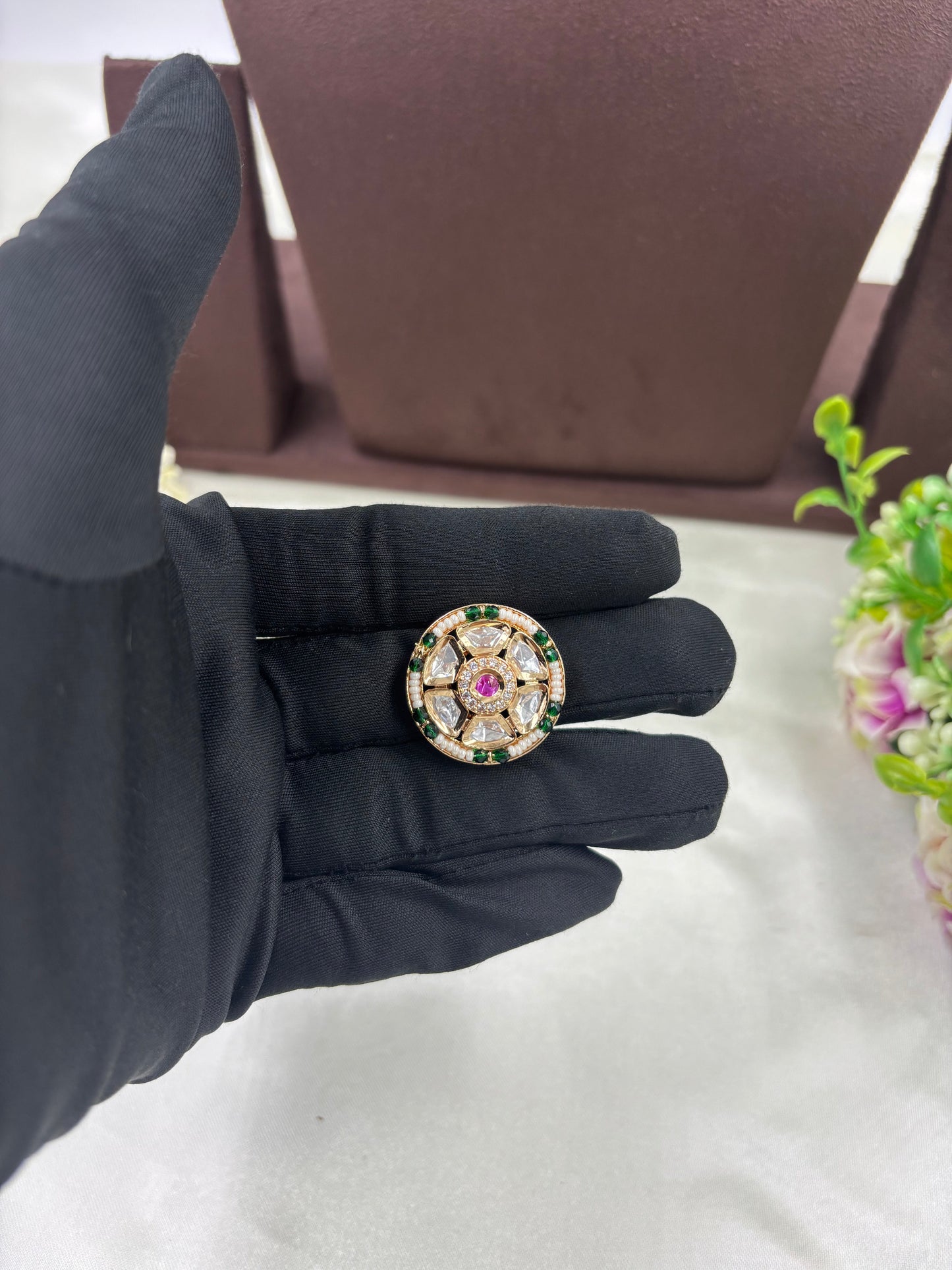 Kia Premium Moissanite Kundan Fingering