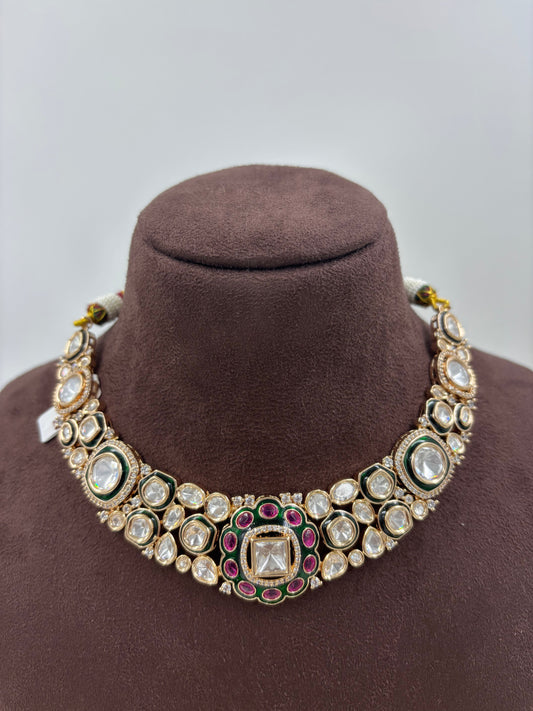 TARA KUNDAN PREMIUM MOISSANITE NECKLACE