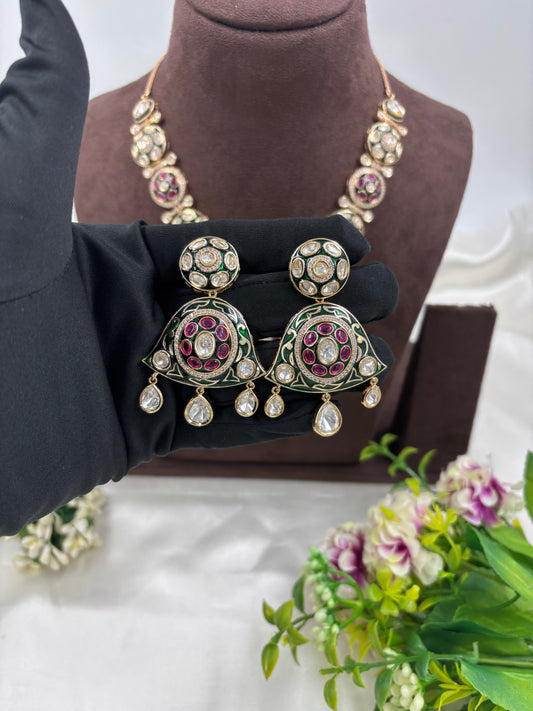 MINA KARI KUNDAN PREMIUM MOISSANITE NECKLACE