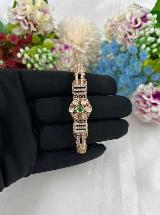 Royal Moissanite Kundan bracelet (Openable)