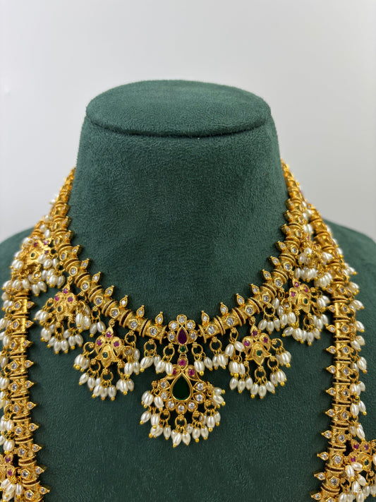PADMAVATI TRADITIONAL GOLD PLATED COMBO SET
