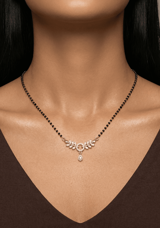 Leaf Vine Diamond Rose Gold Mangalsutra