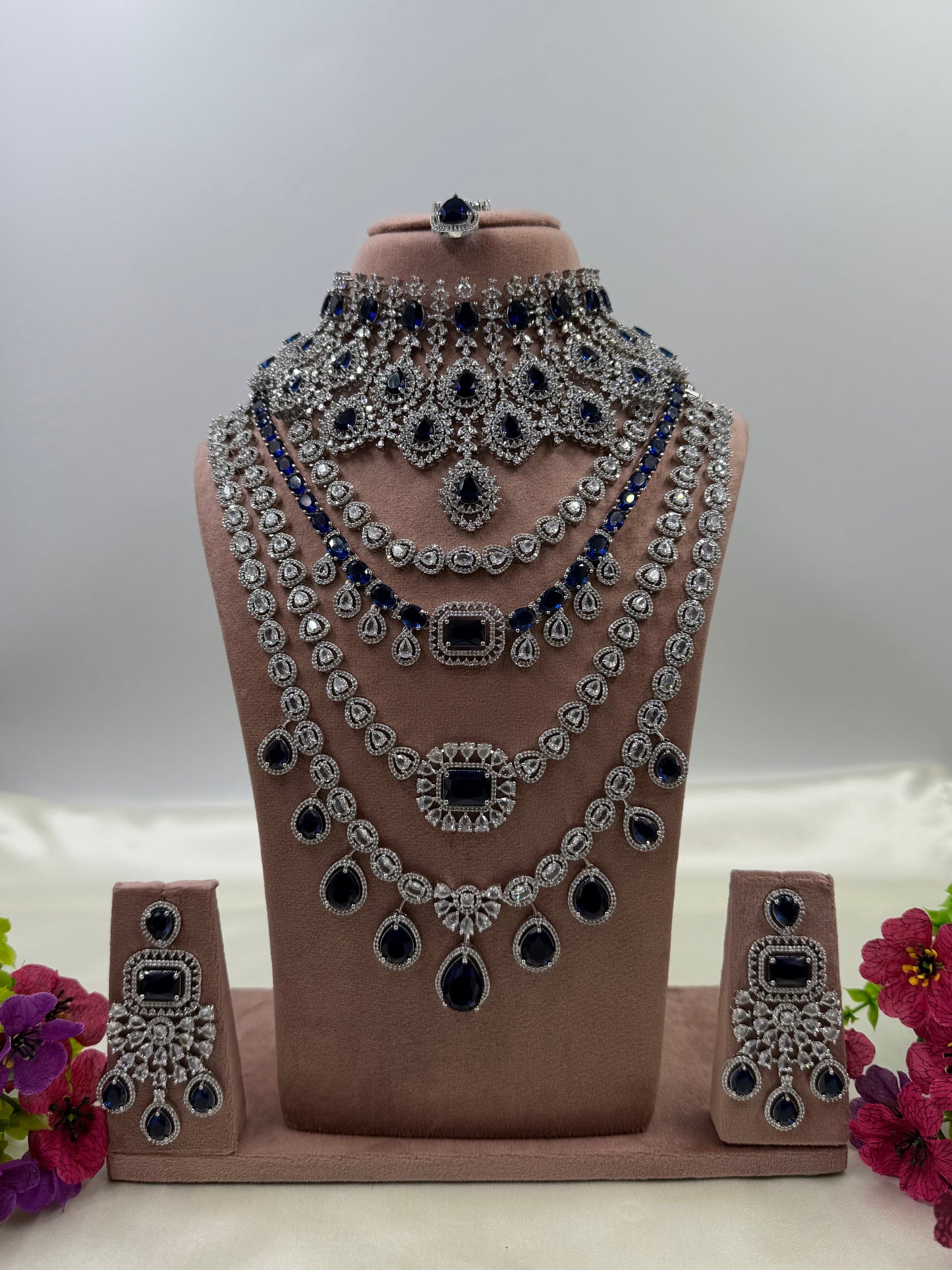 Tina Premium American Diamond Combo Set