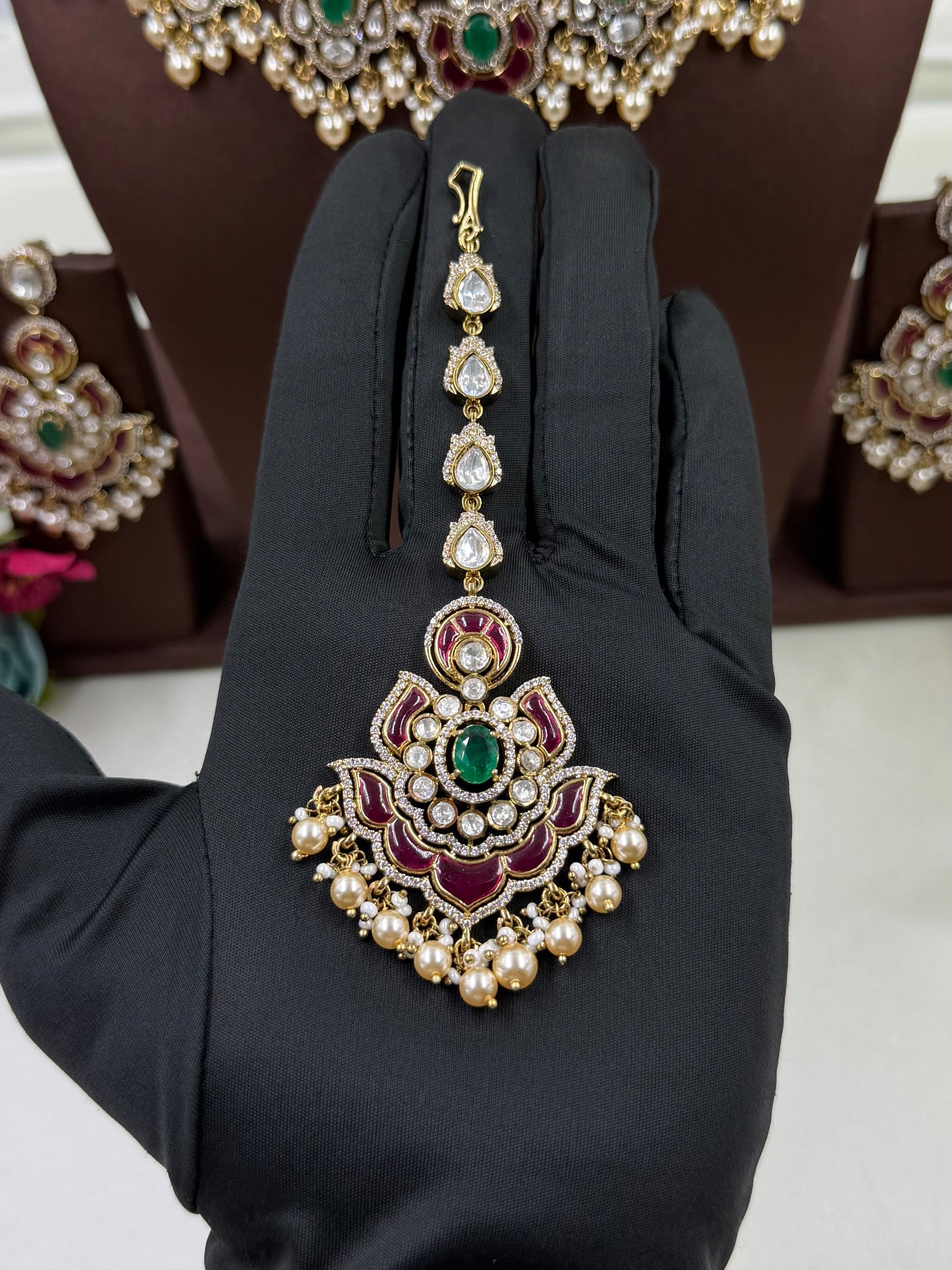 Deepa Victorian Moissanite Choker Necklace Set