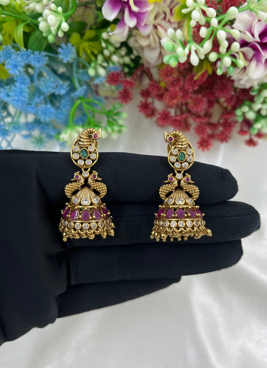 Shruti Gold Ruby Jumki