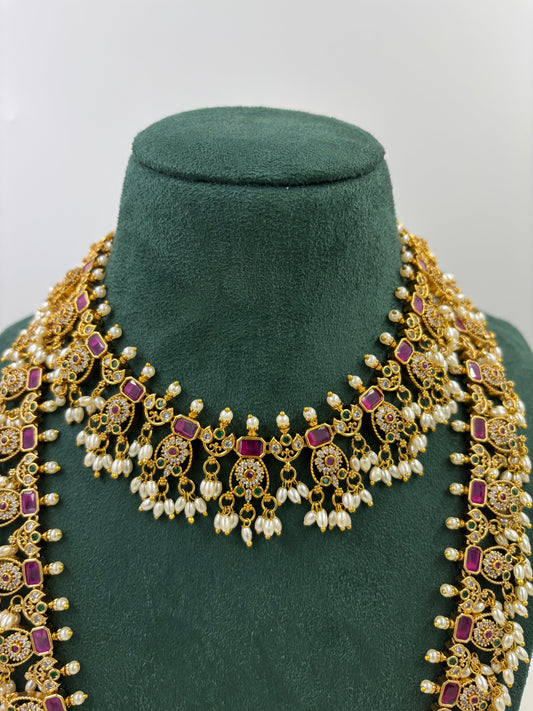 KANCHAN TRADITIONAL GOLD PLATED COMBO SET