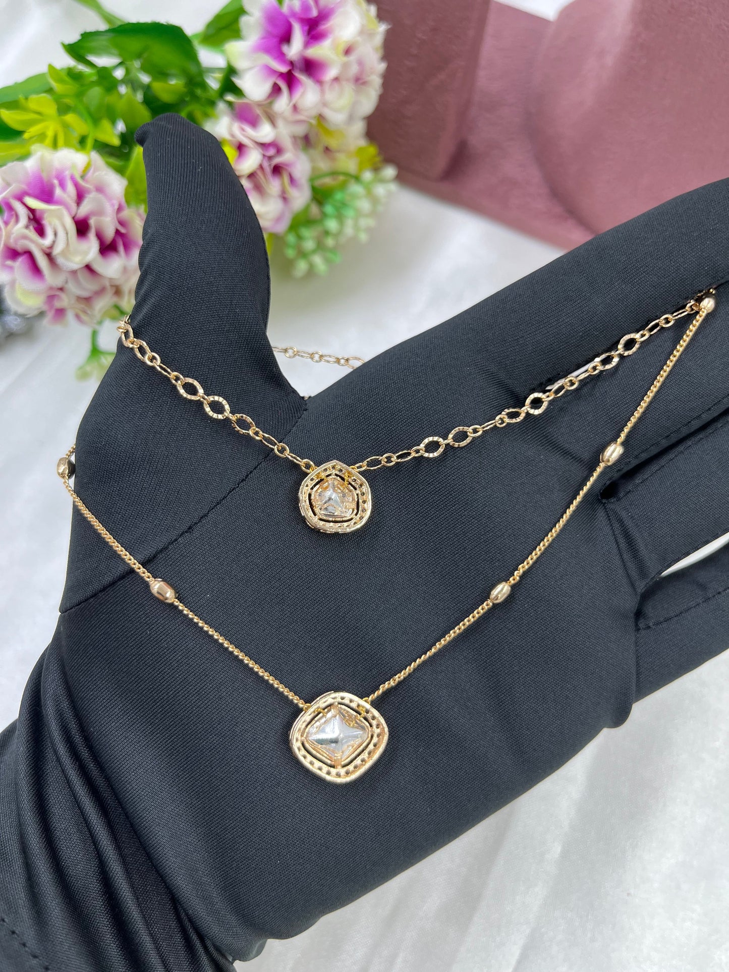 Divya Dual Pendant Necklace Set