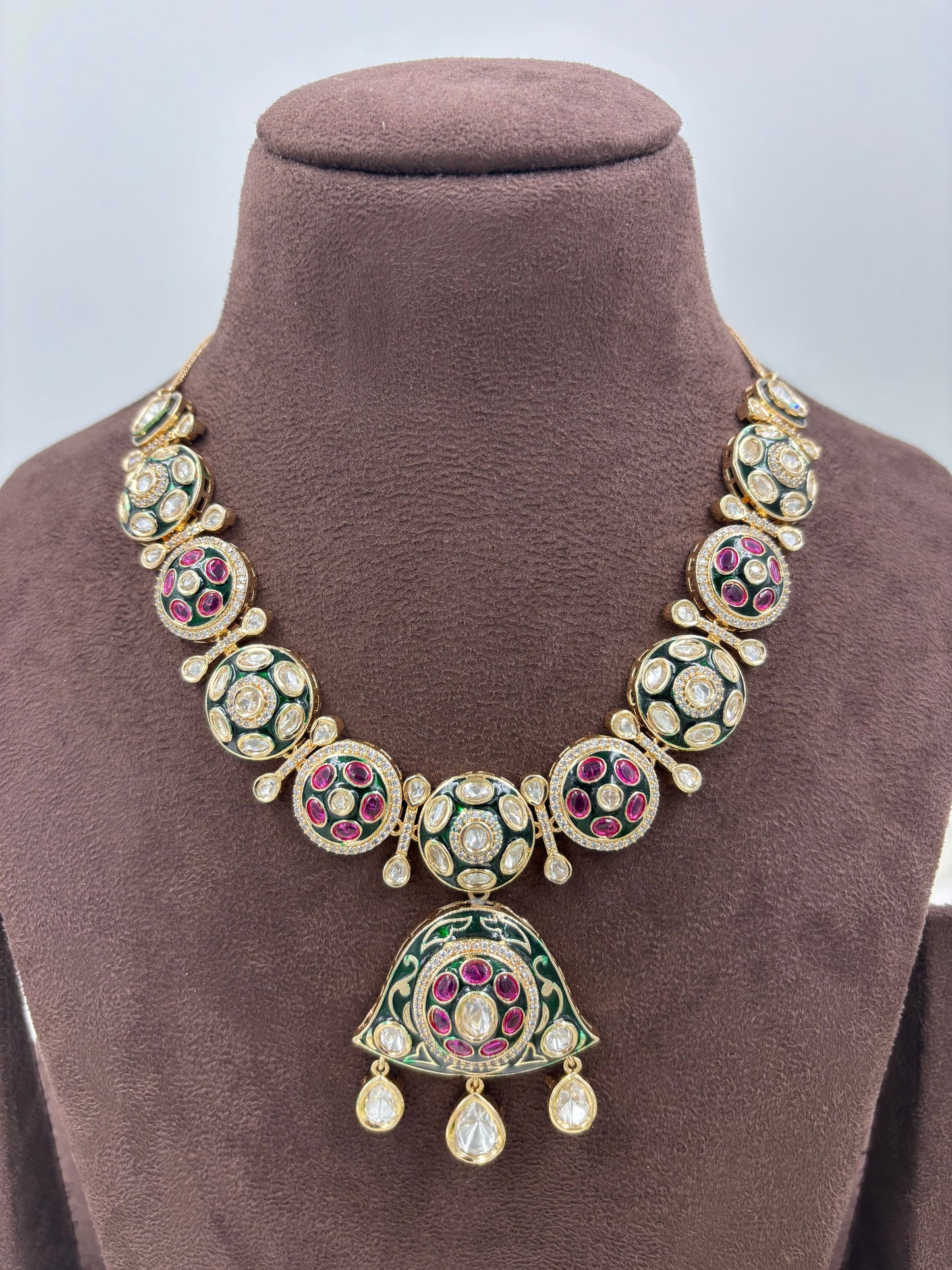MINA KARI KUNDAN PREMIUM MOISSANITE NECKLACE
