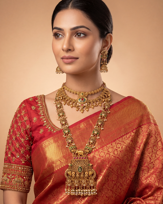 Ankita Heritage Bridal Combo Set close-up view