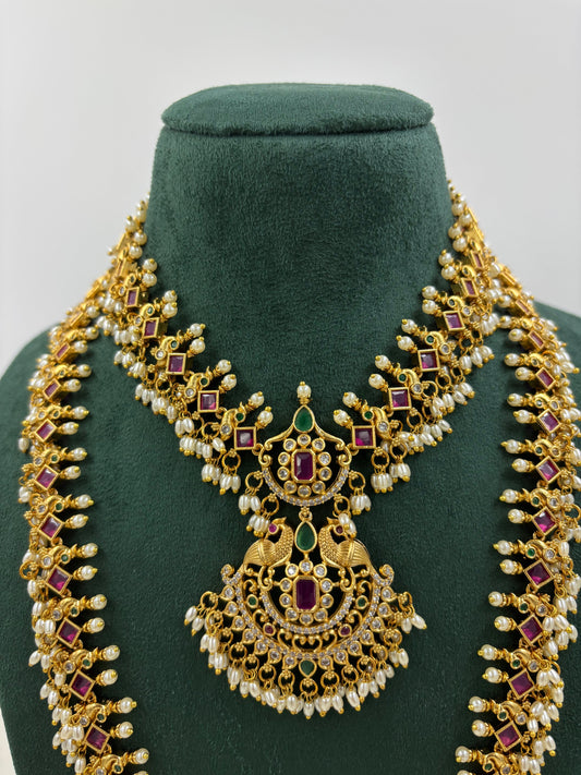 RUKMANI TRADITIONAL GOLD PLATED COMBO SET