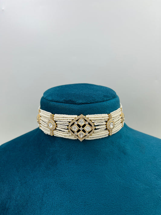 Meenu Moissanite Pearl Choker