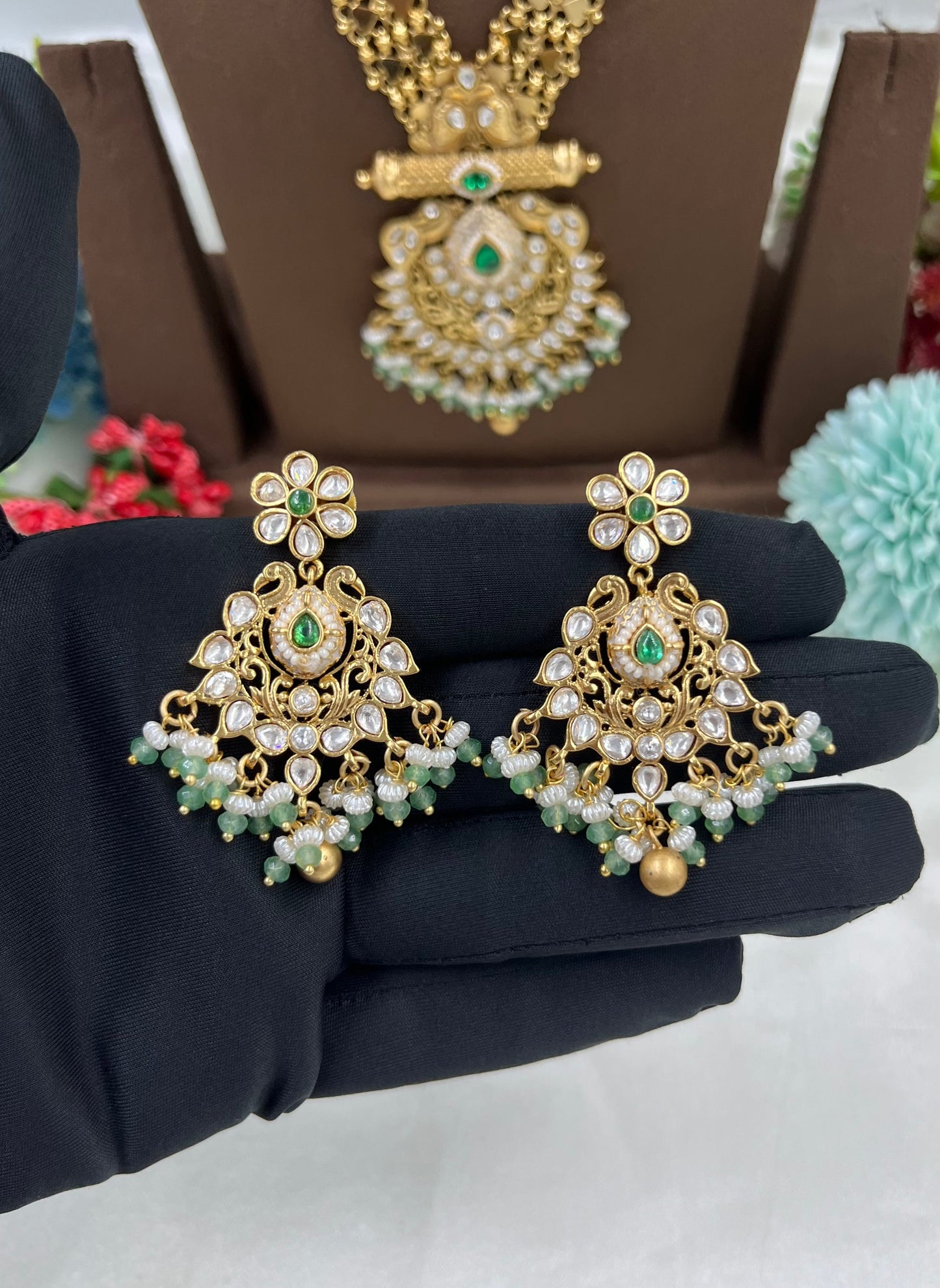 Ovi Antique Gold Long Necklace Set