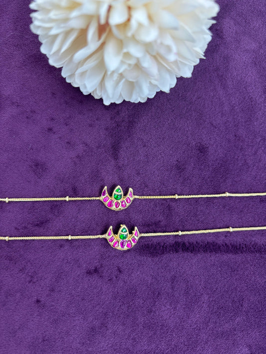 Meher Premium Pachi kundan Anklet