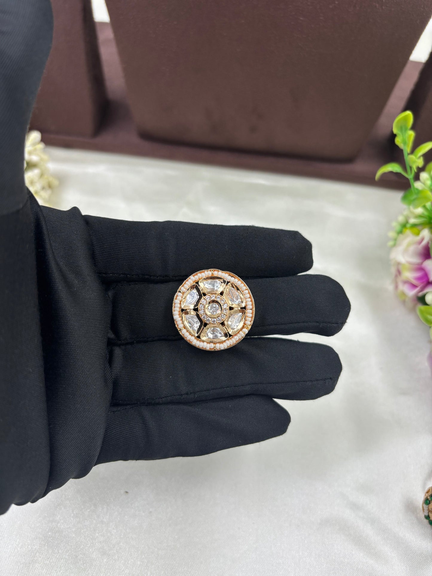 Kia Premium Moissanite Kundan Fingering