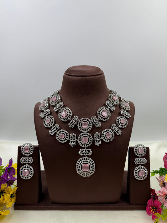 ALIA American Diamond Necklace Set close-up view