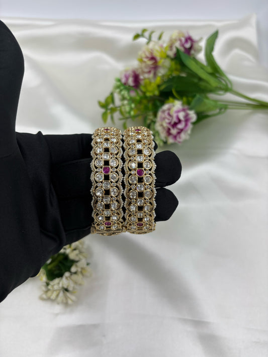 Divya Moissanite Kundan Premium Bangles Set