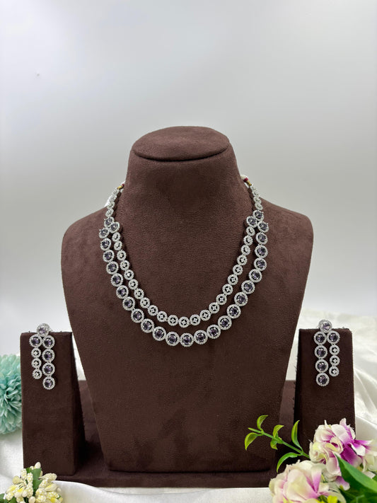 Nyra double layer Spark Necklace Set
