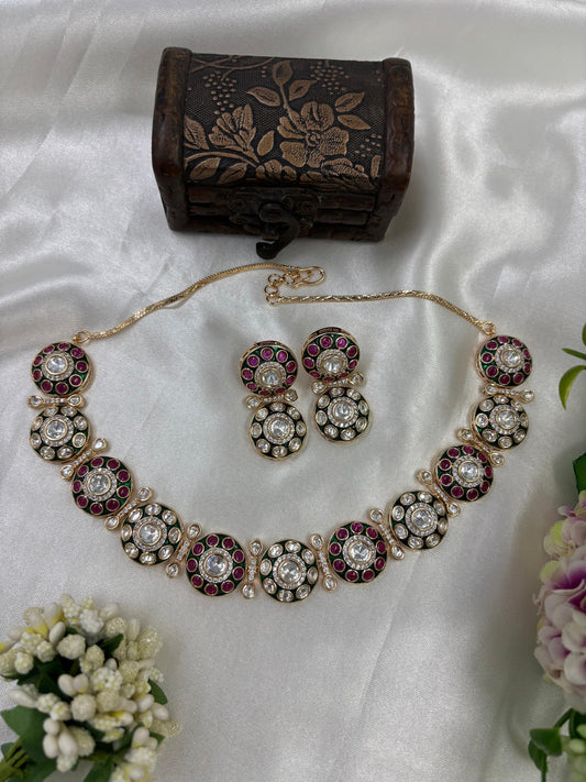 Era Moissanite Kundan Necklace Set