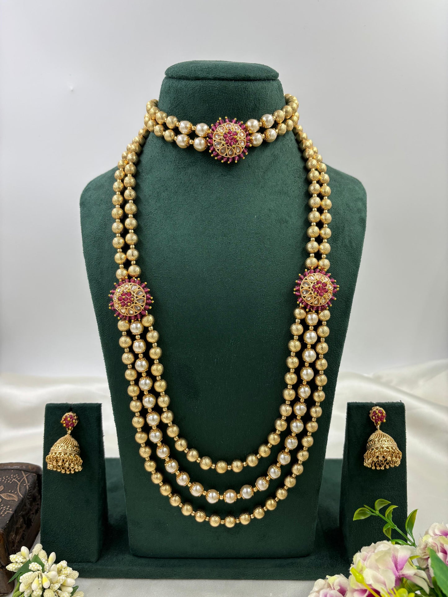 Maharastrian Moti Combo Necklace Set