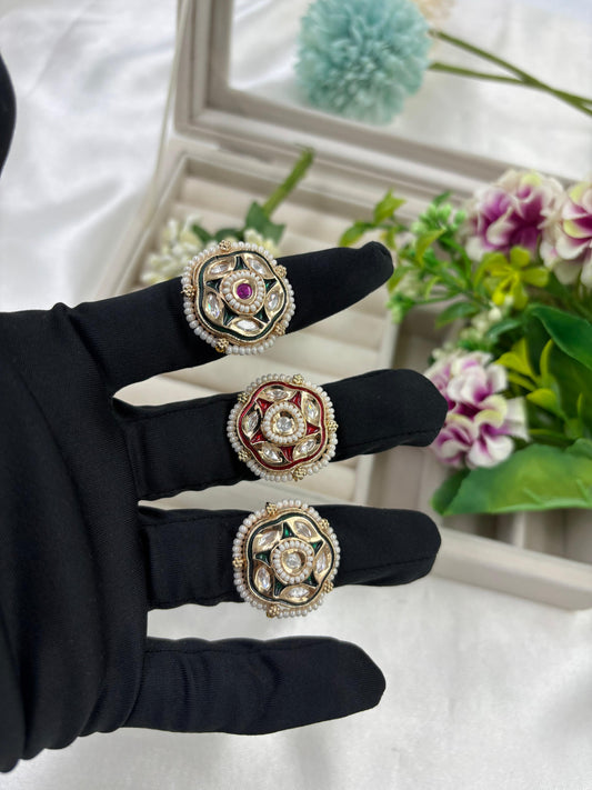 Rami Premium Moissanite Kundan Fingering