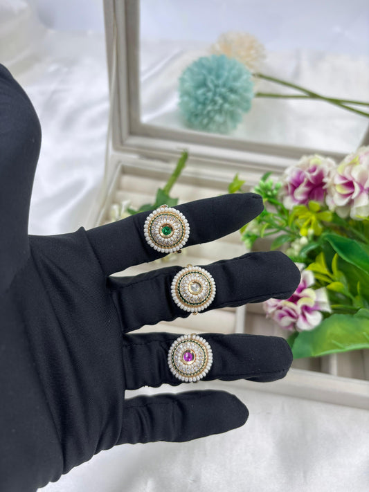 Nivik Premium Moissanite Kundan Fingering