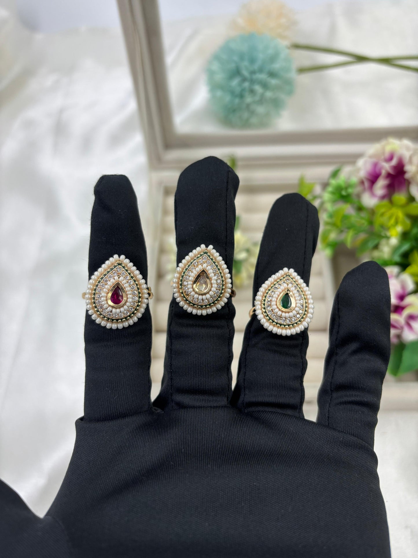 Niami Premium Moissanite Kundan Fingering