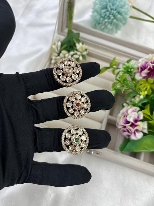 Niu Premium Moissanite Kundan Fingering