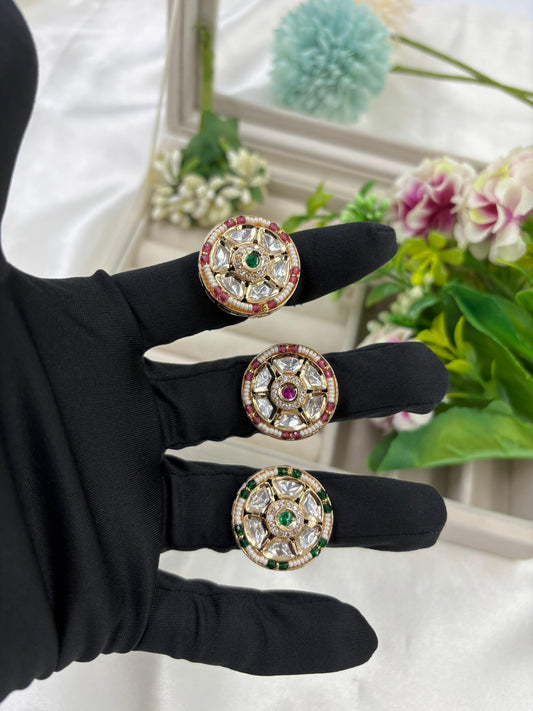 Kia Premium Moissanite Kundan Fingering