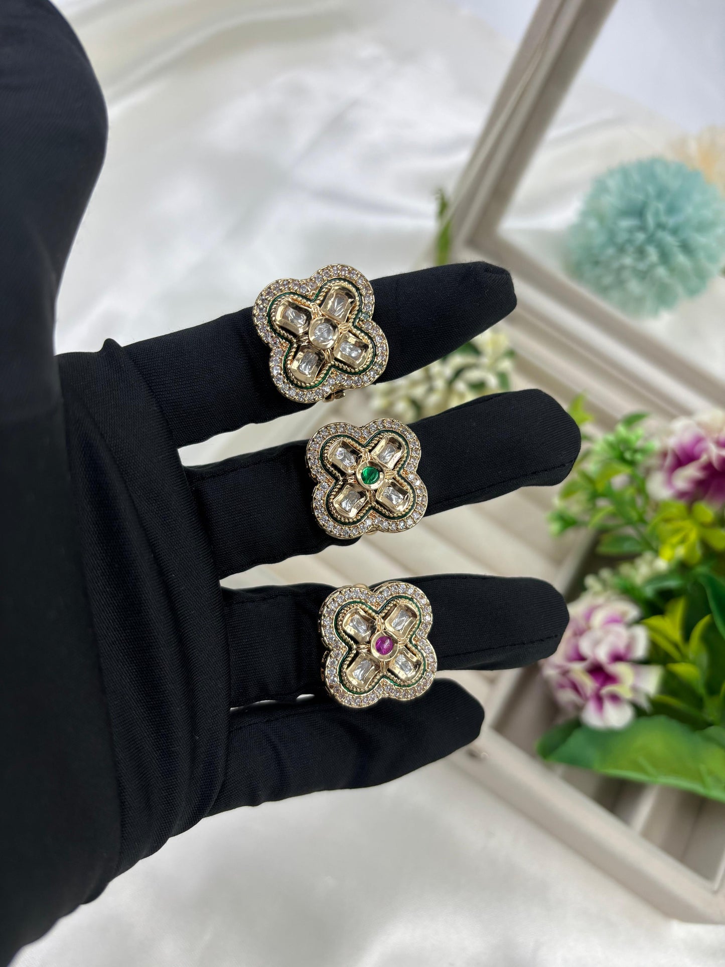 Orhea Premium Moissanite Kundan Fingering