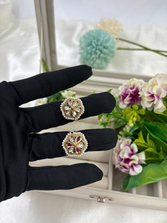 Nat Premium Moissanite Kundan Fingering