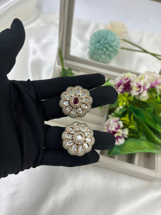 Nija Premium Moissanite Kundan Fingering