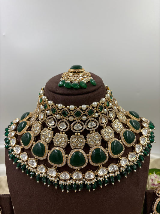 Ubina Premium Moissanite Kundan Bridal set