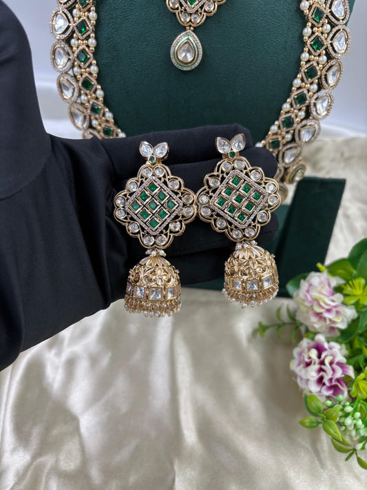 Nivisa Premium Moissanite Kundan Bridal set