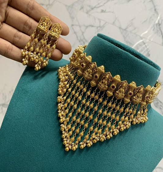 Devika Heritage Temple Chokar Necklace.