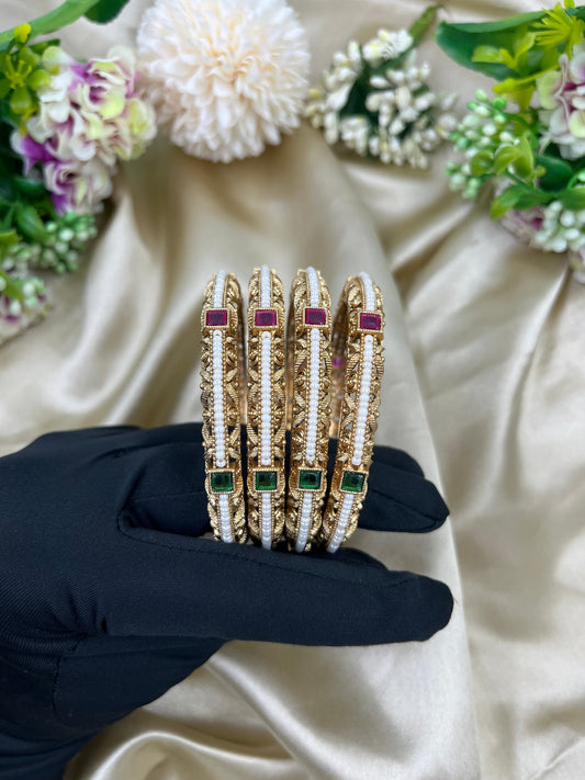 Suhani Rajwadi Four Pic Pearl Bangles