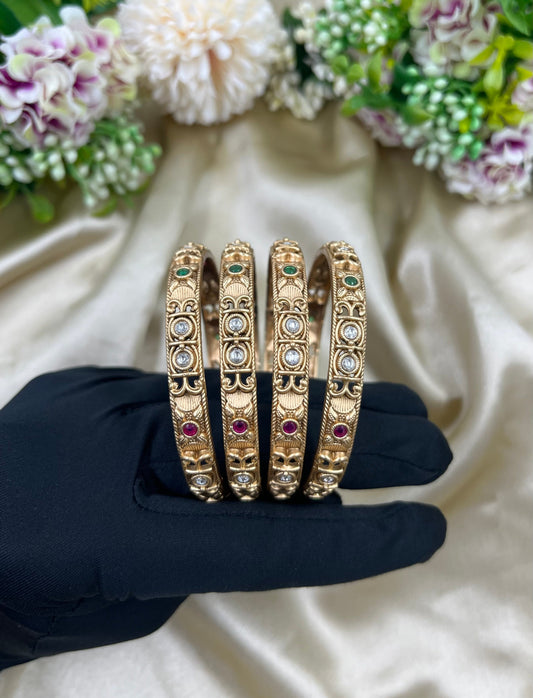 Luxe Rajwadi Four Pic Pearl Bangles