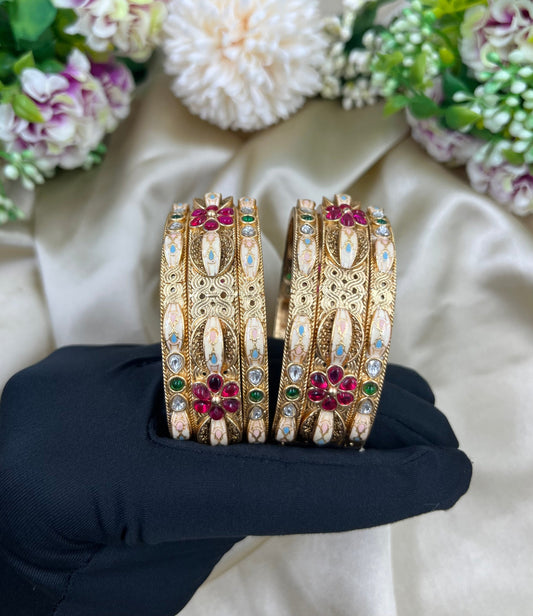 Opulent Rajwadi Six Pic Pearl Bangles