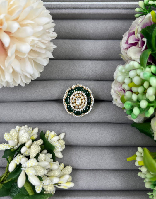 Zevira Moissanite Kundan Ring