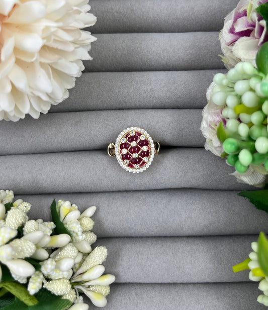 Veluri Moissanite Kundan Ring