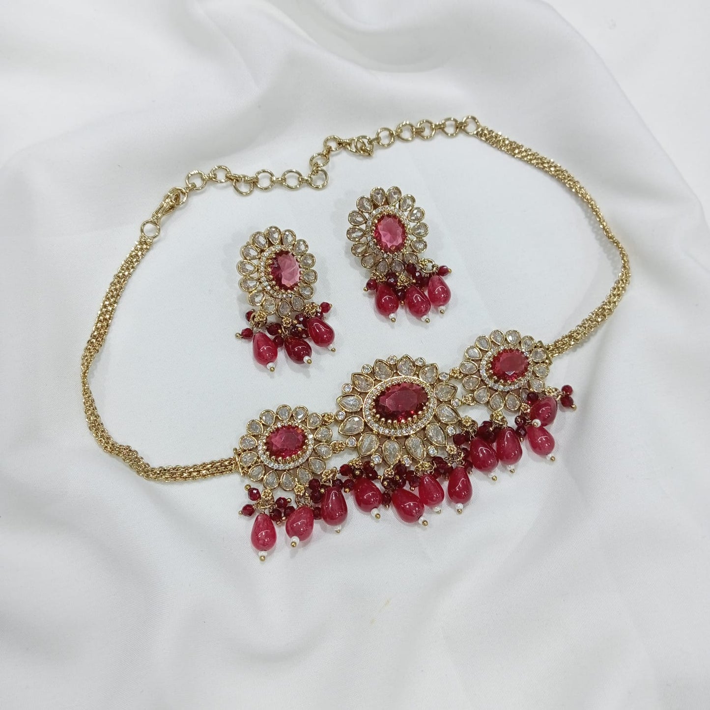 Veena Floral Victorian Necklace set