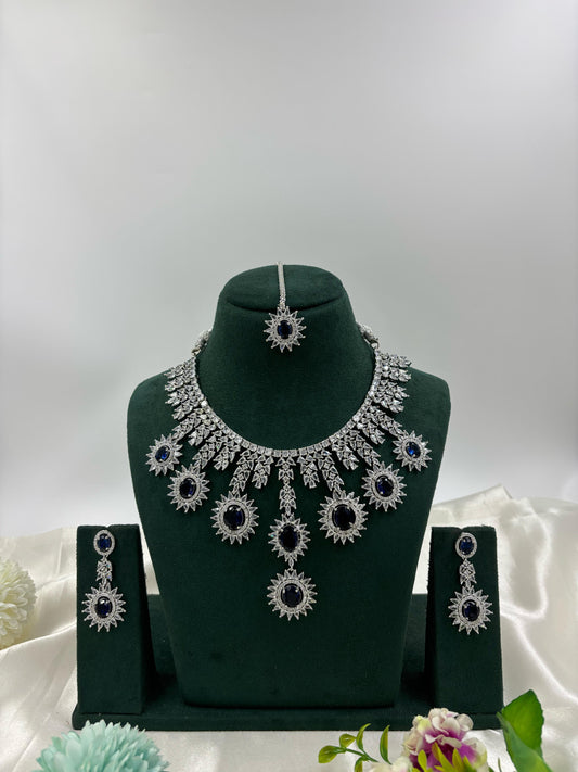 American American Diamond Necklace Set close-up view