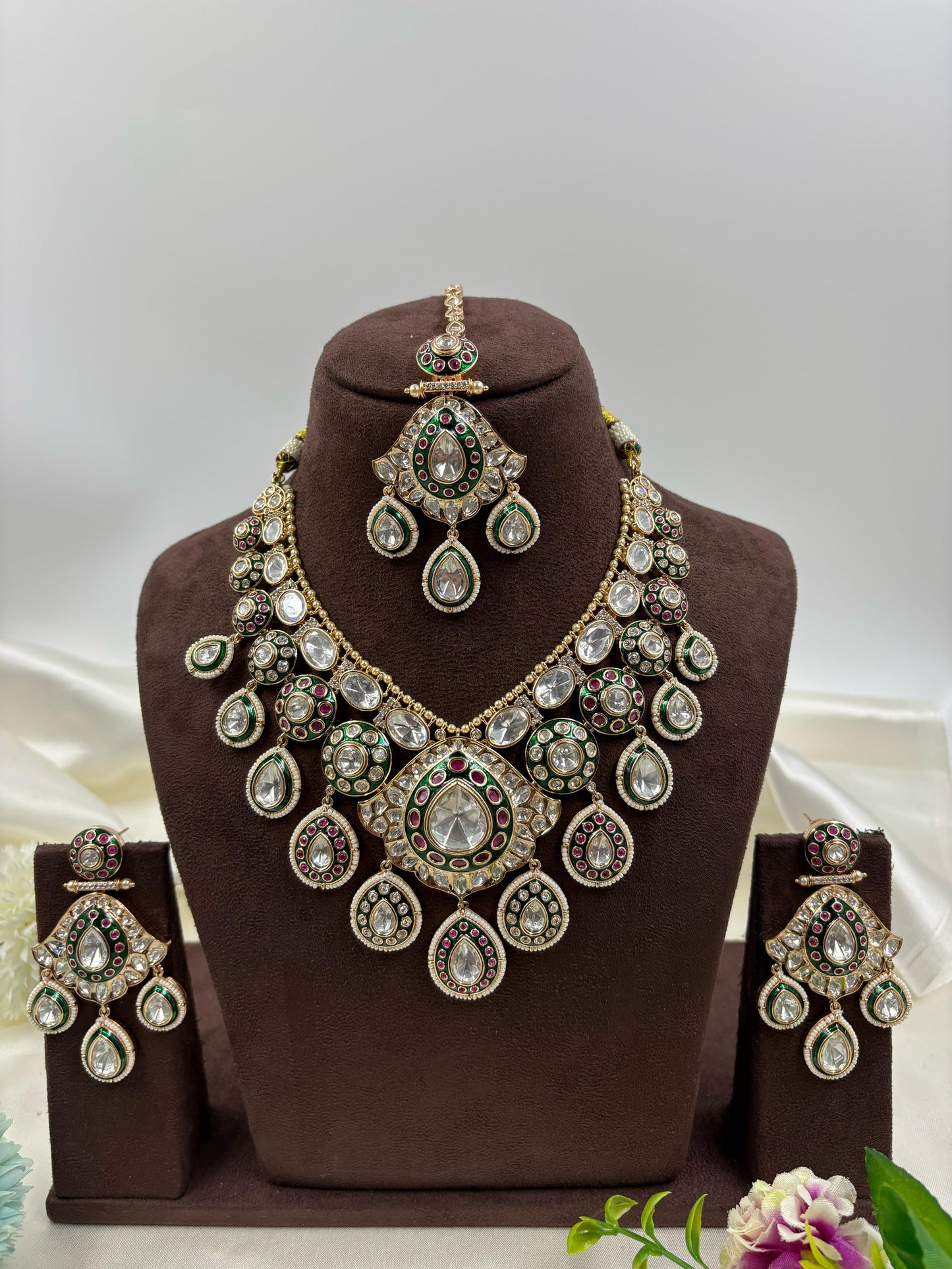 Joya Premium Moissanite Kundan Semi Bridal Set