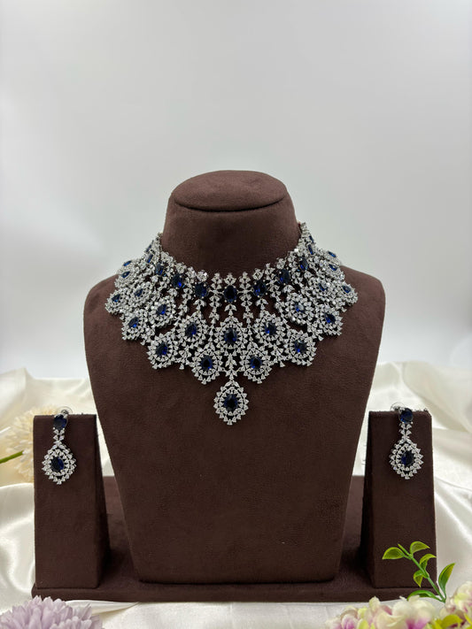 Esha CZ Choker Necklace Set