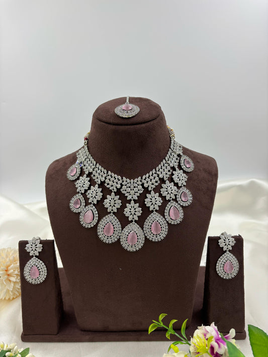 American American Diamond Necklace Set close-up view