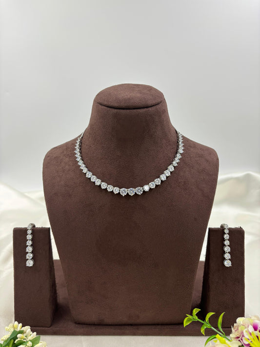 Ubi American Diamond Necklace Set close-up view