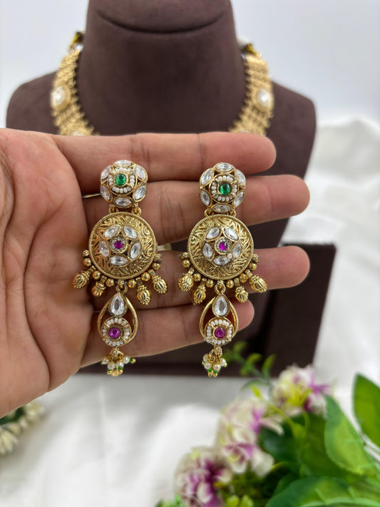 Ramay Premium Antique Gold Necklace Set
